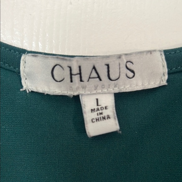 Chaus Women's Dark Green Flutter Sleeve Blouse - Picture 2 of 3